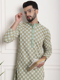 SOJANYA Ethnic Motifs Embroidered Thread Work Cotton Straight Kurta