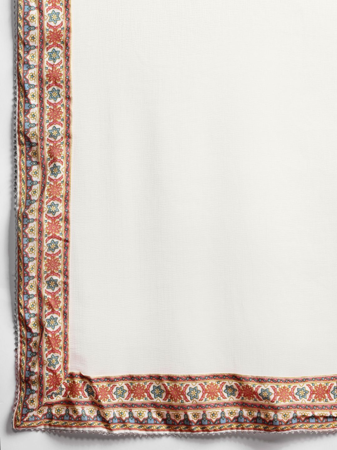 Anouk Ethnic Motifs Print Angrakha Kurta with Trousers & Dupatta