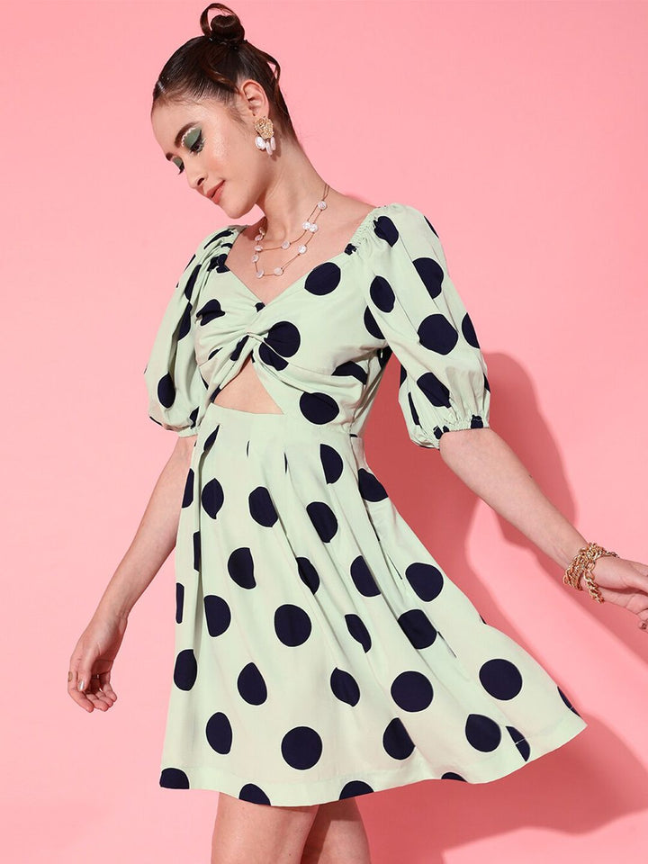 STREET 9 Women Green Polka Dotted Dress