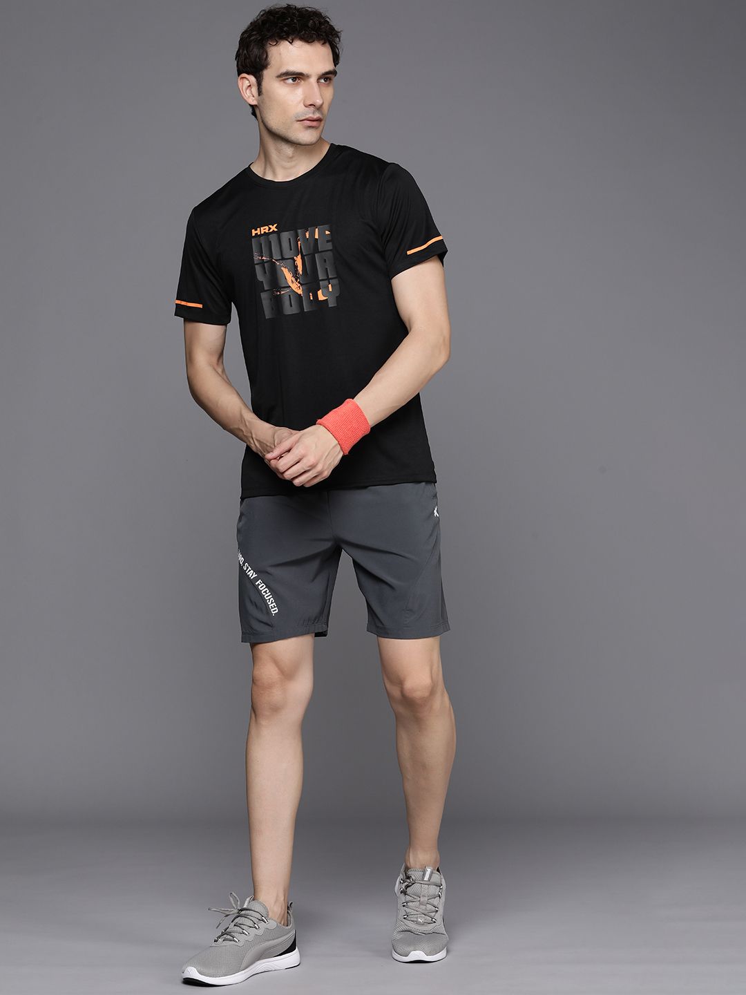 HRX by Hrithik Roshan Typography Printed Rapid-Dry Antimicrobial Training T-shirt