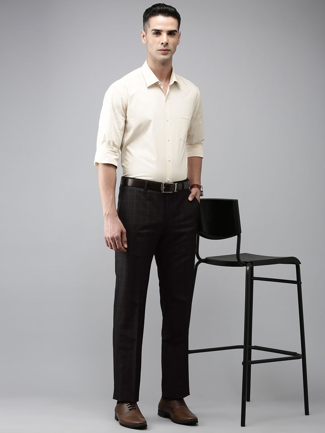 Park Avenue Men Smart Slim Fit Formal Trousers