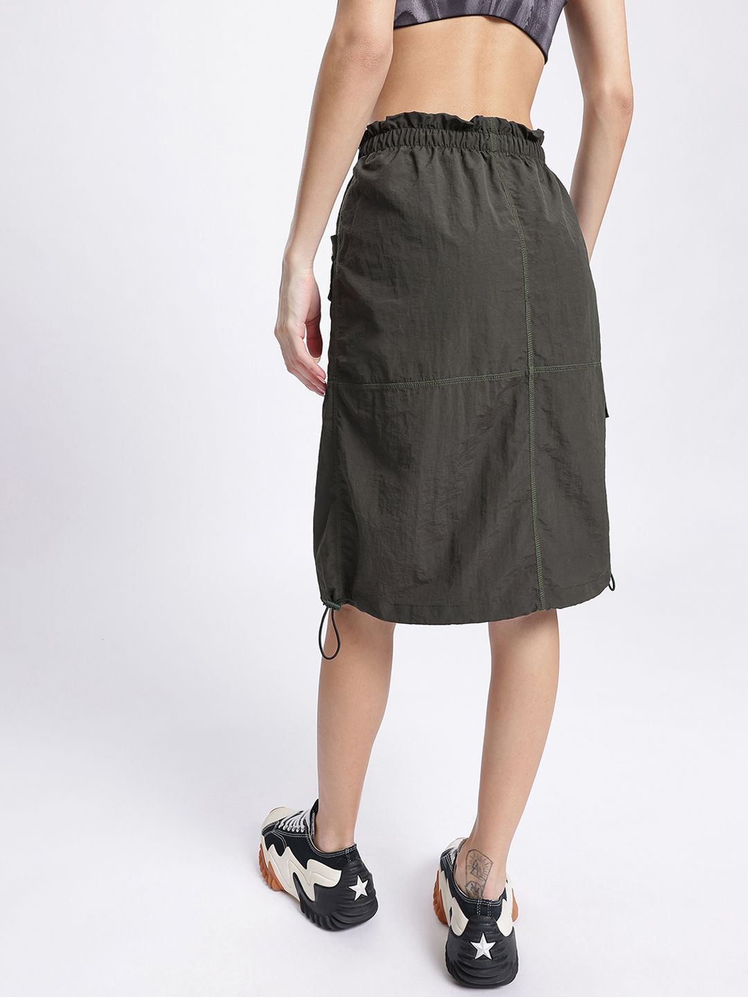 DressBerry Urban Edge Straight Skirt with Toggled Hem
