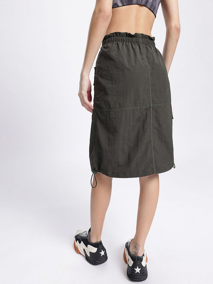 DressBerry Urban Edge Straight Skirt with Toggled Hem
