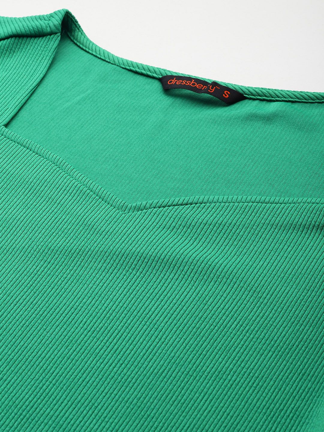 DressBerry Sweetheart Neck Ribbed Top