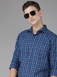 Park Avenue Men Slim Fit Tartan Checks Opaque Pure Cotton Casual Shirt