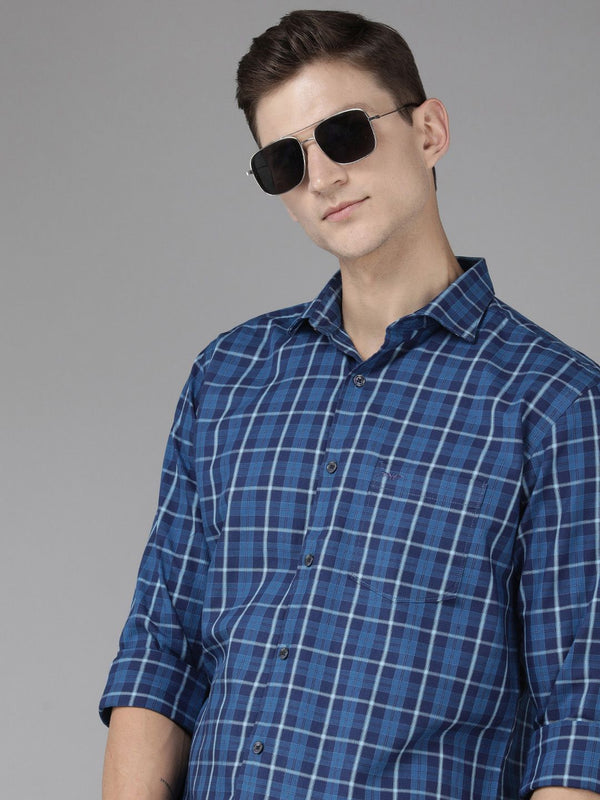 Park Avenue Men Slim Fit Tartan Checks Opaque Pure Cotton Casual Shirt