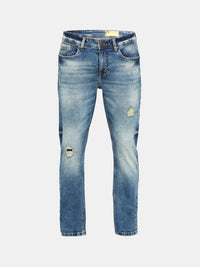 Being Human Men Slim Fit Mildly Distressed Mid-Rise Heavy Fade Jeans