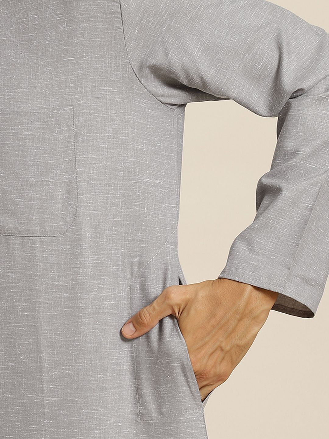 SOJANYA Men Grey Kurta