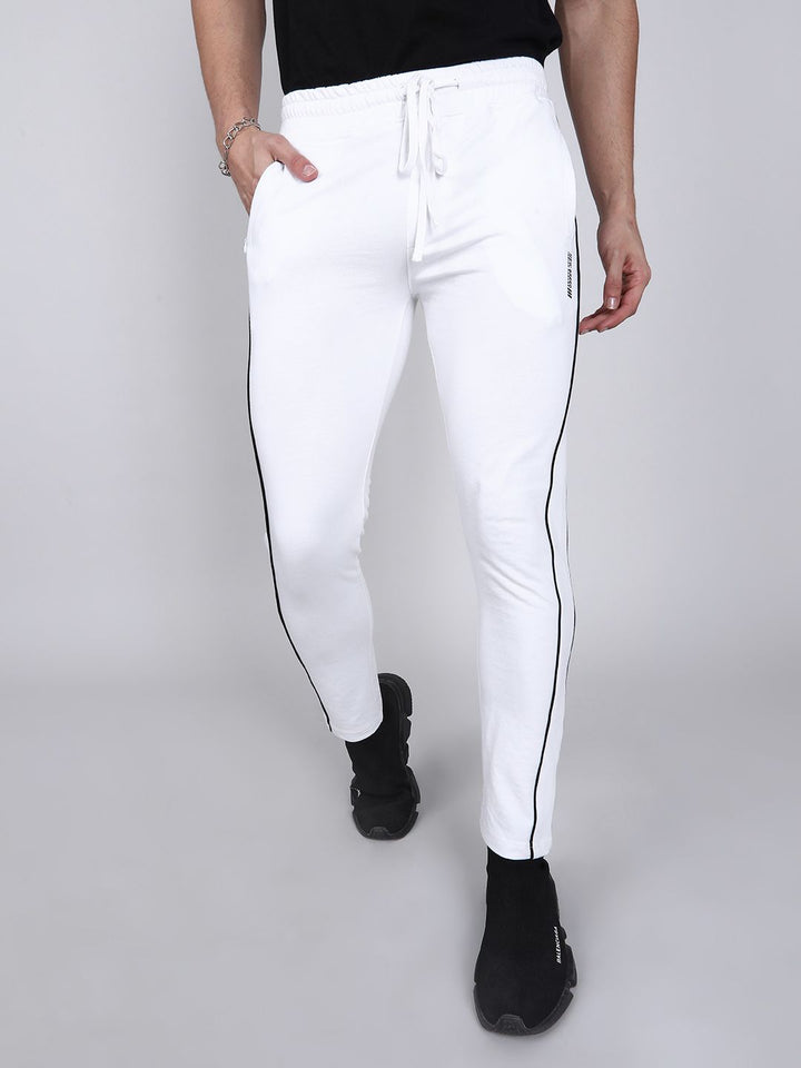 The Indian Garage Co Men White Solid Slim-Fit Joggers