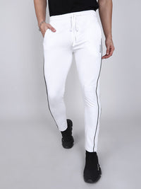 The Indian Garage Co Men White Solid Slim-Fit Joggers
