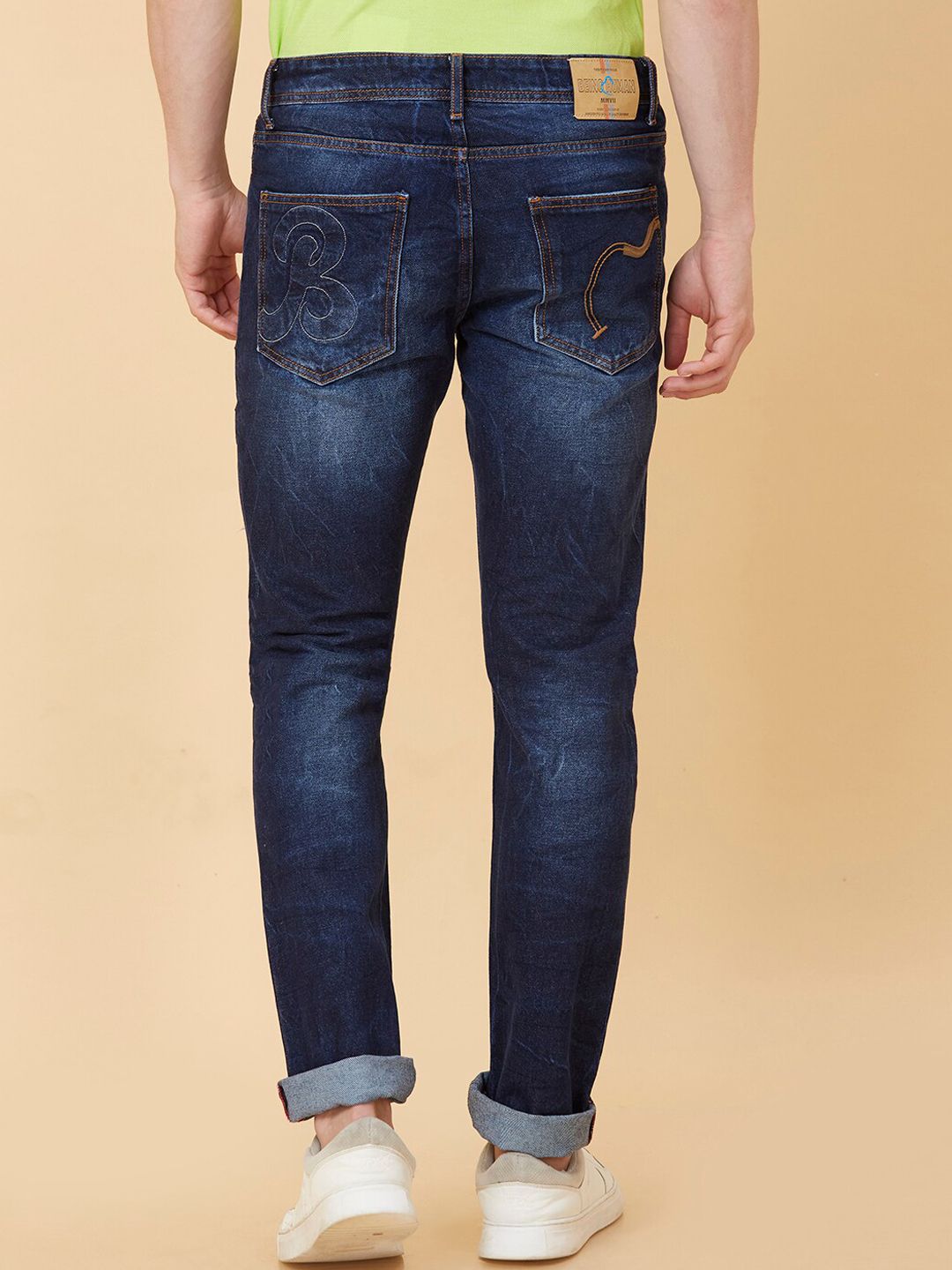 Being Human Men Slim Fit Highly Distressed Heavy Fade Stretchable Jeans