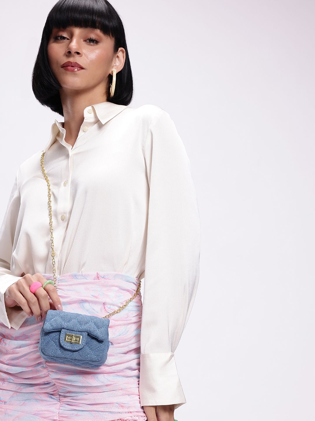 DressBerry Textured Miniature Sling Bag with Quilted