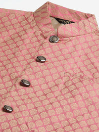 SOJANYA Men Blue Ethnic Motifs Kurta with Churidar & Nehru Jacket