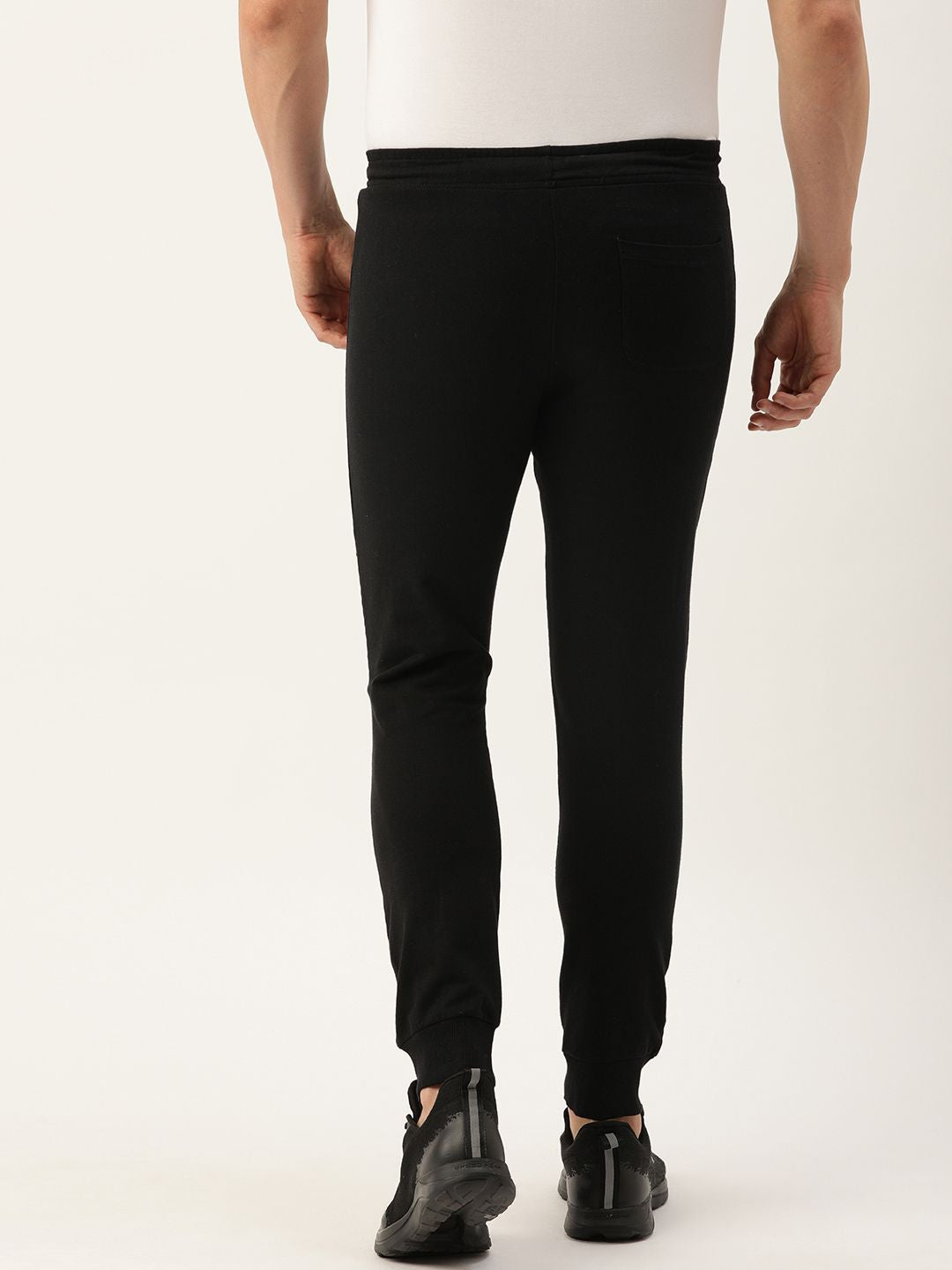 The Indian Garage Co Men Black Solid Pleated Detail Joggers