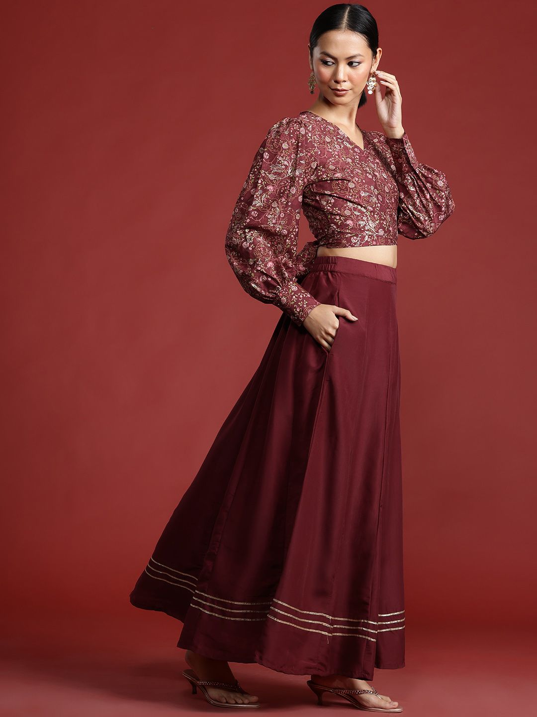 all about you Floral Printed Ready to Wear Lehenga Choli