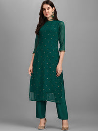 KALINI Floral Embroidered Sequinned Kurta With Trouser