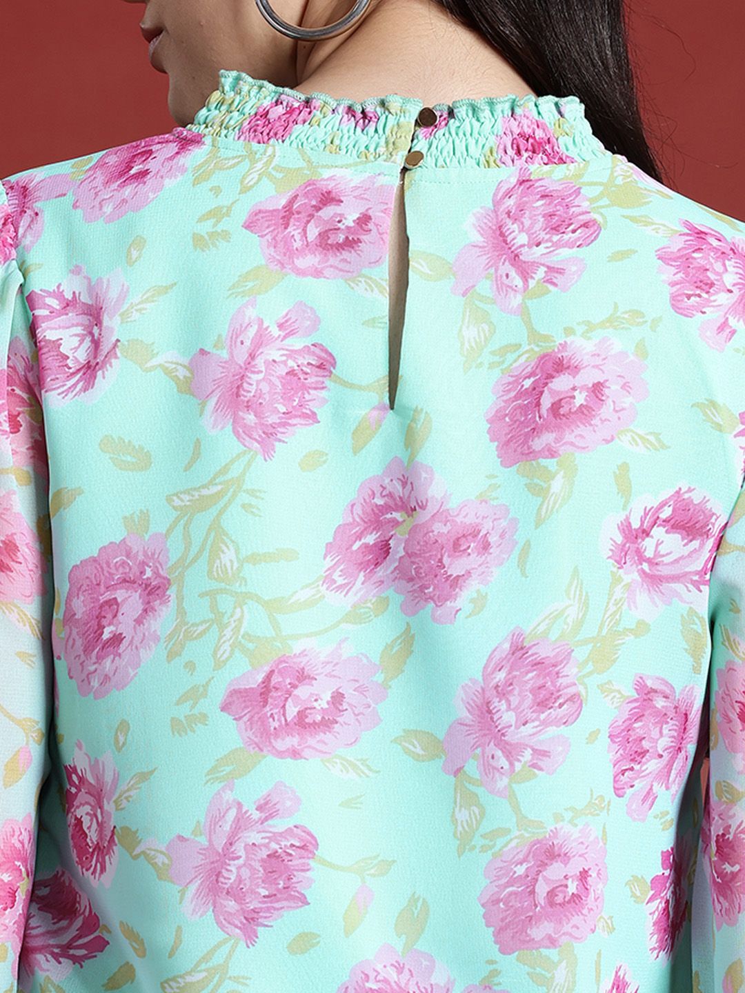 all about you Floral Print Poet Sleeves Top