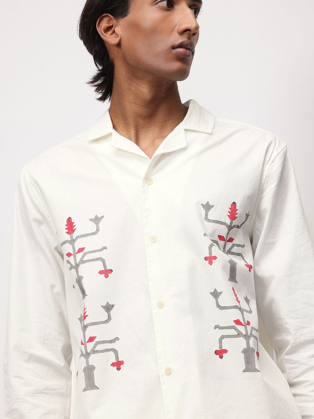 ether Artisan Hand Block Abstract Printed Casual Shirt
