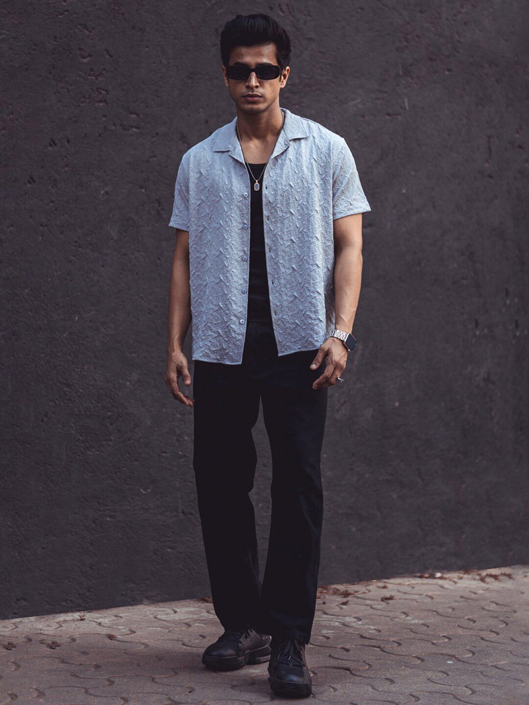 Powerlook Self Design Casual Shirt