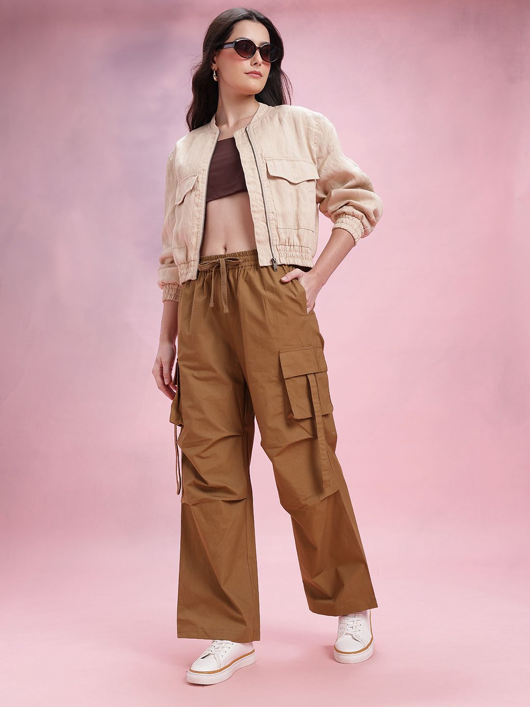 DressBerry Women Cotton Pleated Cargos