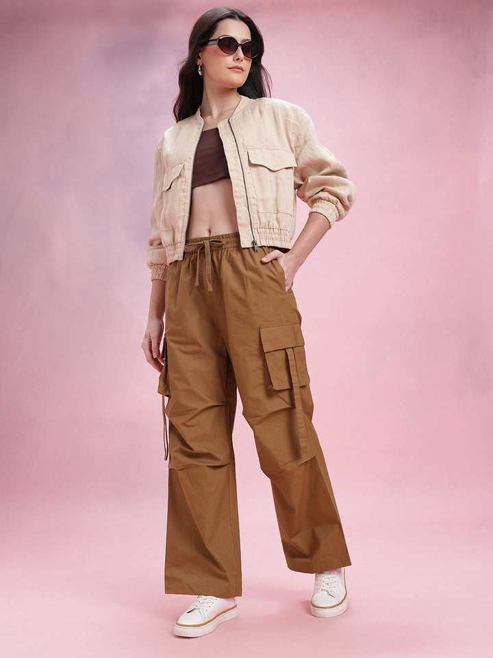DressBerry Women Cotton Pleated Cargos