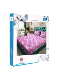 Myntra Elegant Homes Kids Purple Conversational Pure Cotton 400 TC King Fine Bedsheet with 2 Pillow Covers-98 x 89 inches