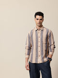 Mr Bowerbird Striped Tailored Fit Opaque Linen Casual Shirt