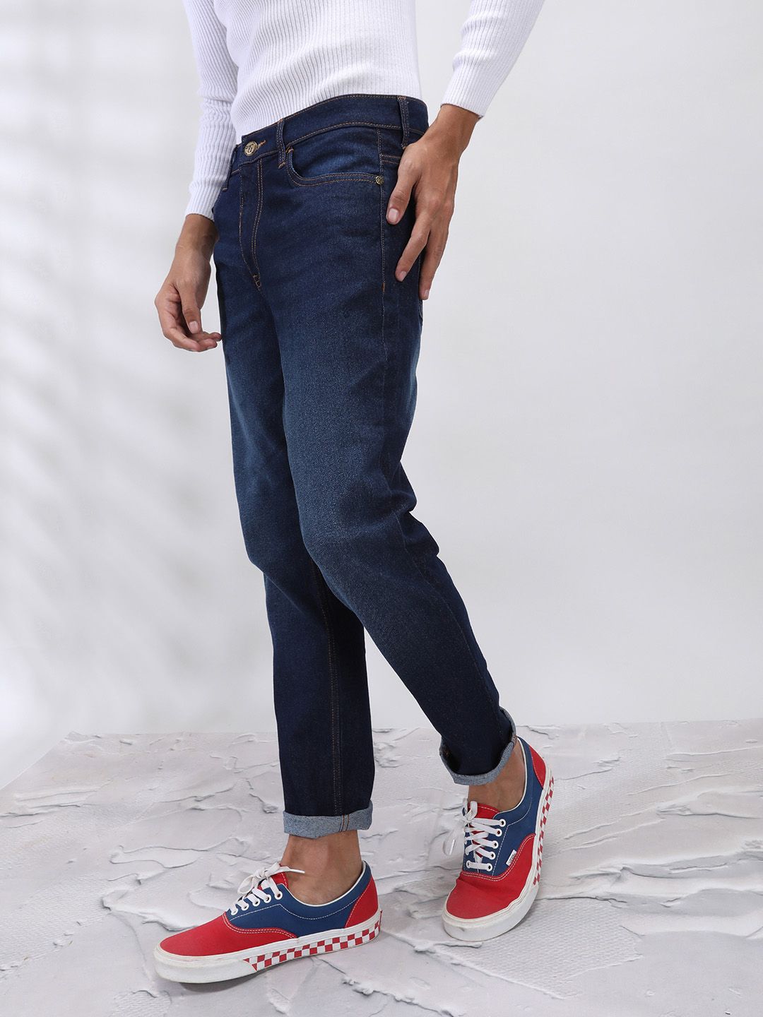 The Indian Garage Co Men Blue Slim Fit Mid-Rise Clean Look Jeans