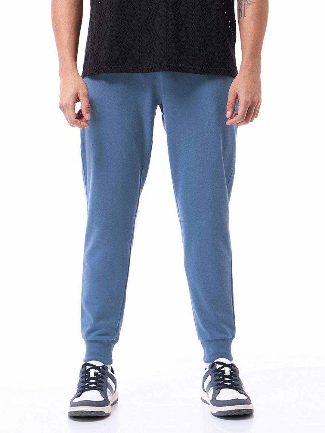Bewakoof Men Blue Solid Joggers