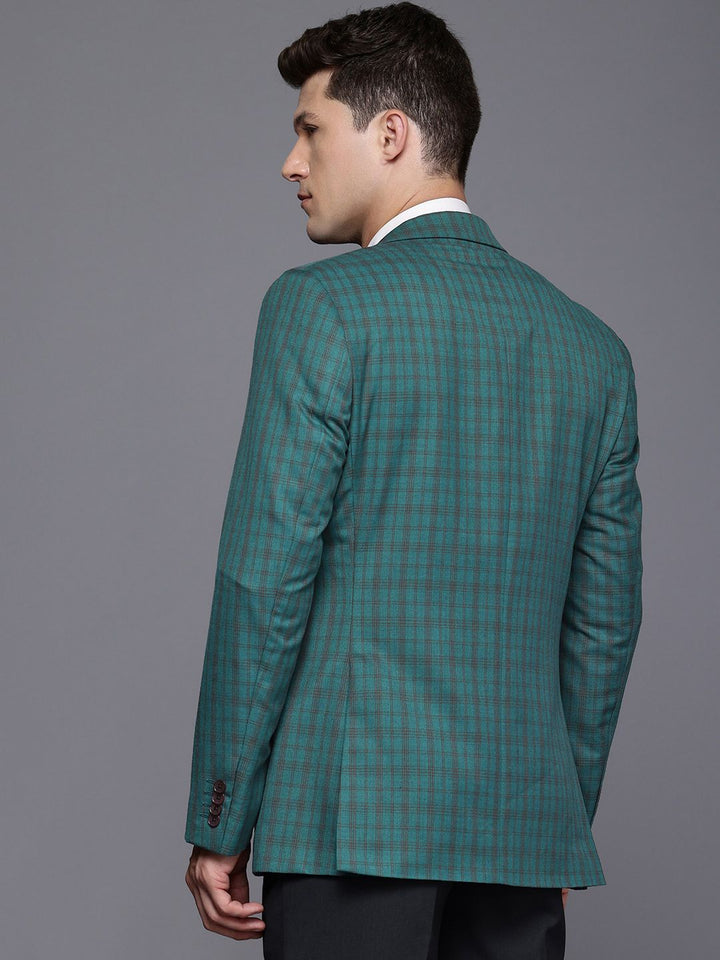 Raymond Contemporary Fit Single Breasted Checked Blazer