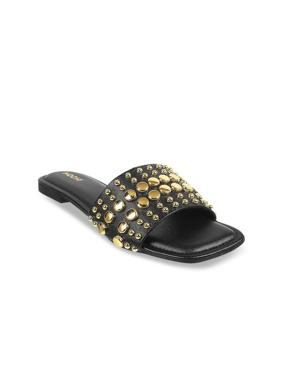 Mochi Embellished Open Toe Flats