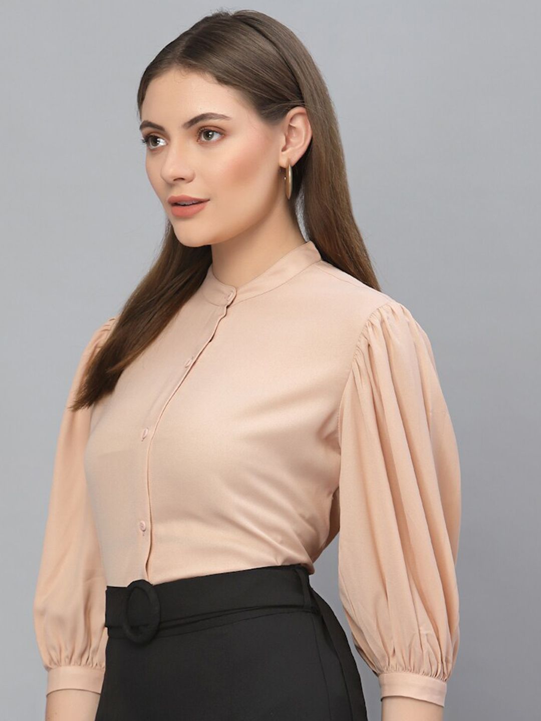 Style Quotient Women Nude-Coloured Formal Shirt