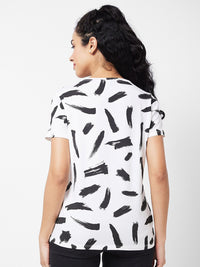 SPYKAR Graphic Printed Round Neck Half Sleeves Cotton Casual T-shirt