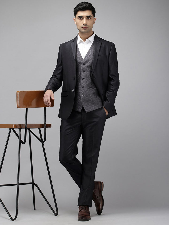 Park Avenue Super Slim Fit Notched Lapel Single-Breasted 3 Piece Suit