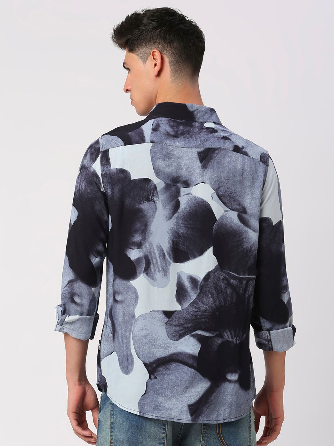 Being Human Abstract Printed Cotton Slim Fit Casual Shirt