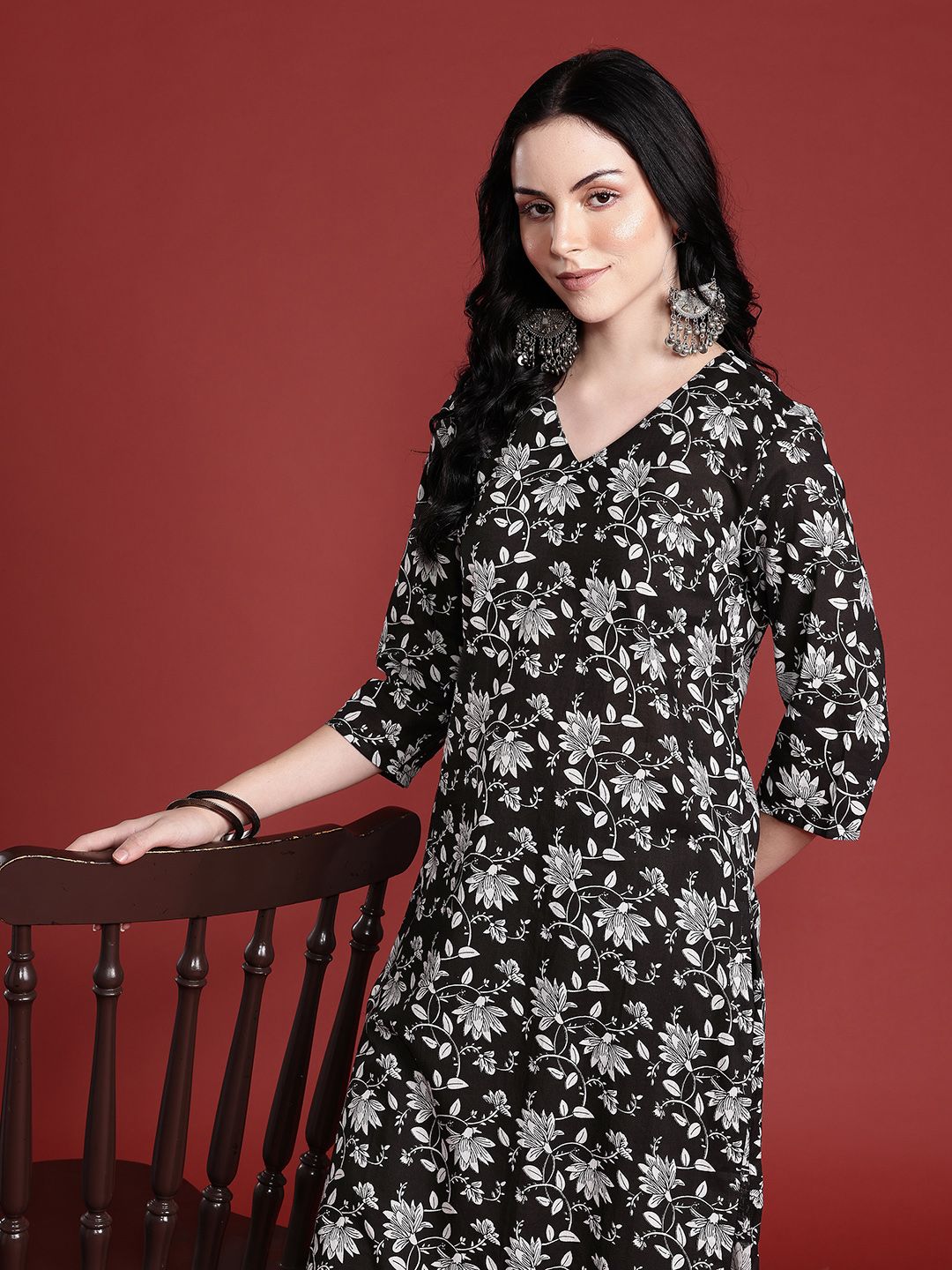 Anouk Floral Printed Pure Cotton Kurta