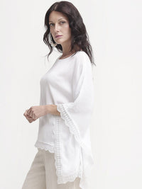 RAREISM women boat neck kimano sleeves lace ups Kaftan Top