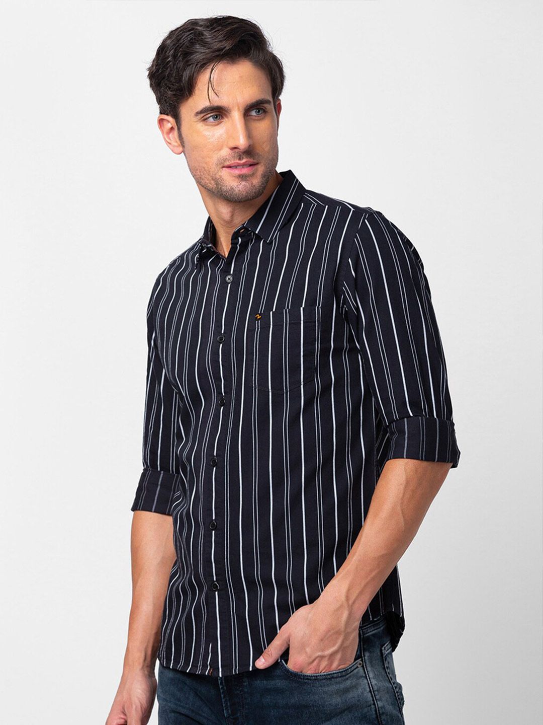 SPYKAR Men Classic Slim Fit Striped Cotton Casual Shirt