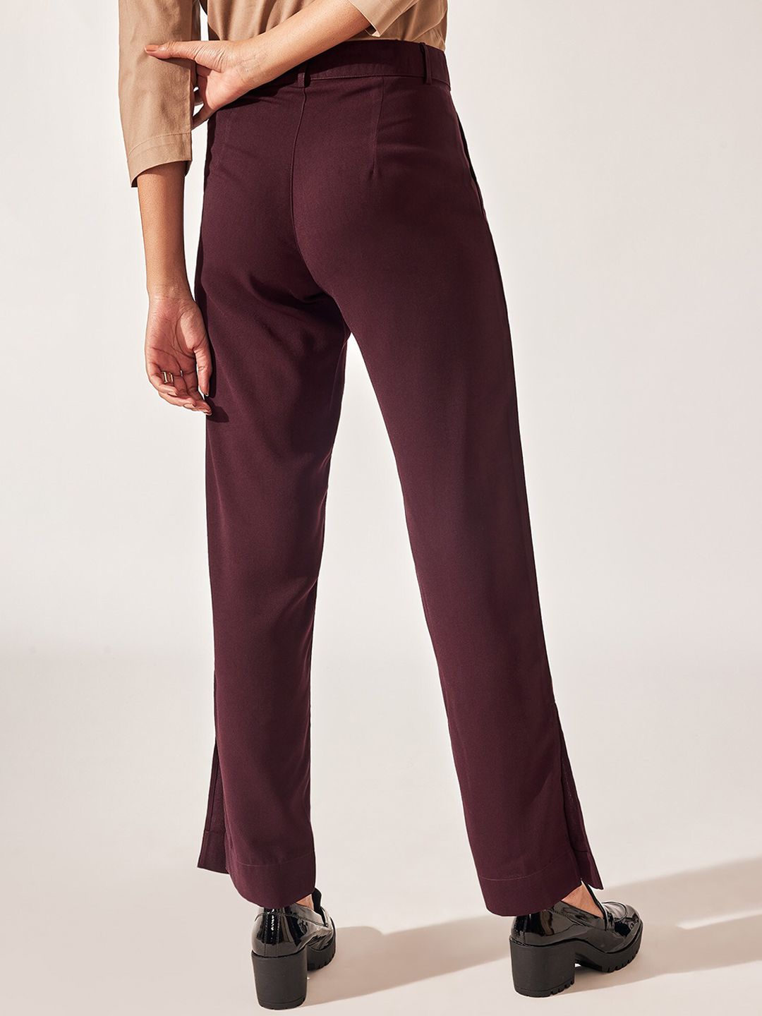 The Label Life Women Straight Fit Slip On Trousers