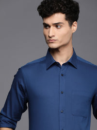 Raymond Men Blue Pure Cotton Slim Fit Long Sleeves Formal Shirt