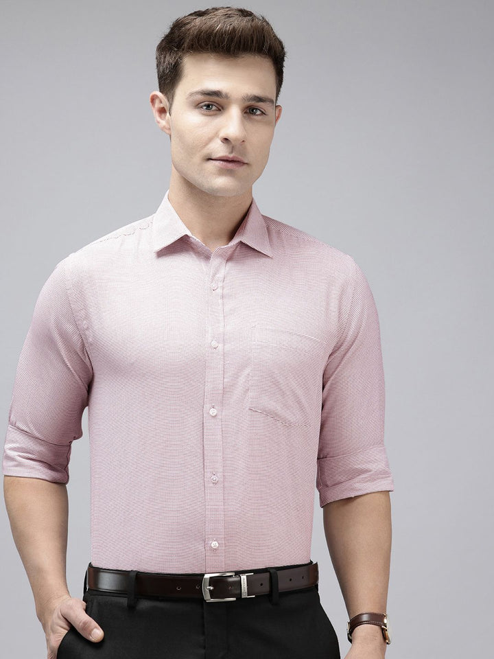 Park Avenue Slim Fit Self Design Textured Opaque Formal Shirt