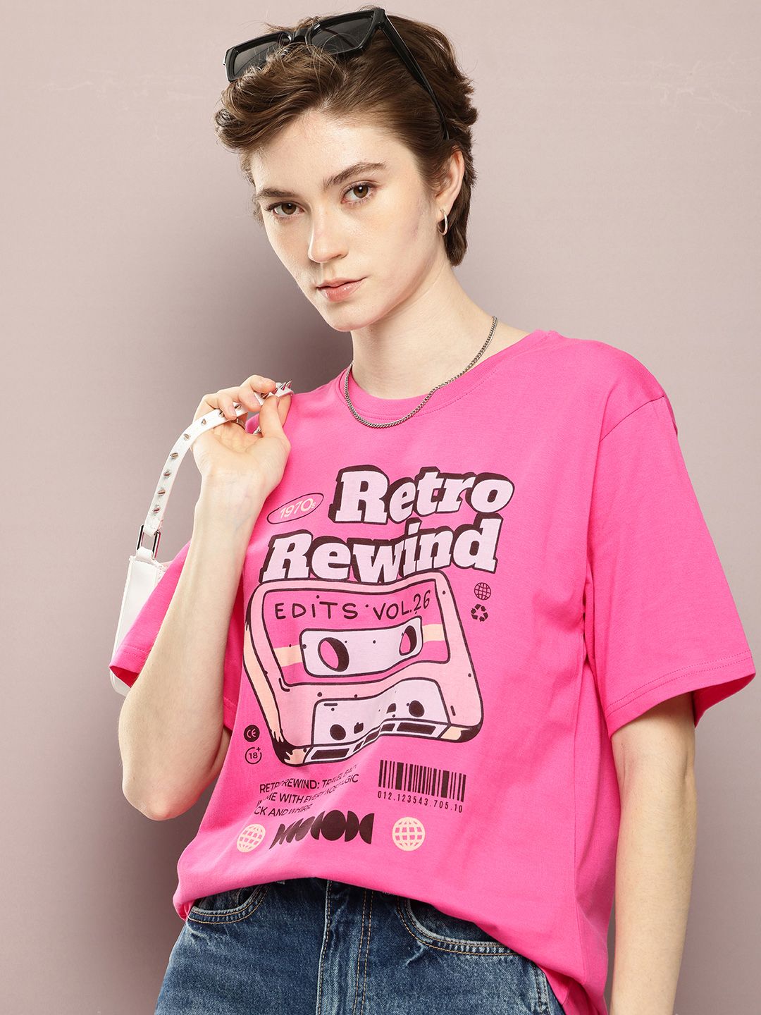 DILLINGER Graphic Printed Drop-Shoulder Sleeves Oversized Pure Cotton T-shirt