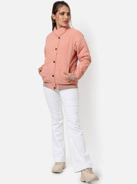 Kampus Sutra Wanita Pink Windcheater Padded Jacket