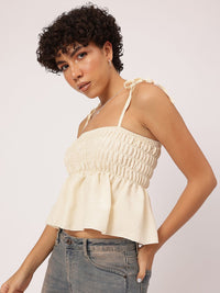 DressBerry Graceful Gathered Peplum Tie-Up Twirl Top