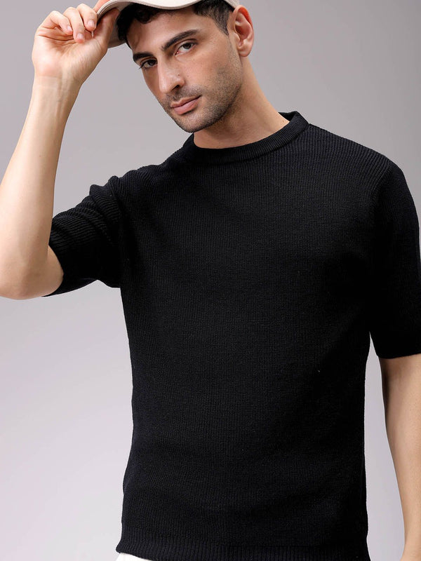 The Indian Garage Co Men Solid Round Neck Pullover