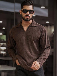 Powerlook Men Solid Polo Collar Cotton T-shirt