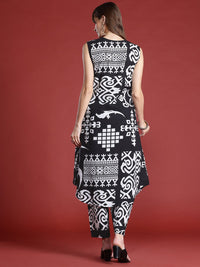 Indo Era Ethnic Motifs Printed Pleated Pure Cotton Kurta with Trousers