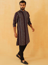 SOJANYA LUXE Men Embroidered Sequinned Georgette Kurta