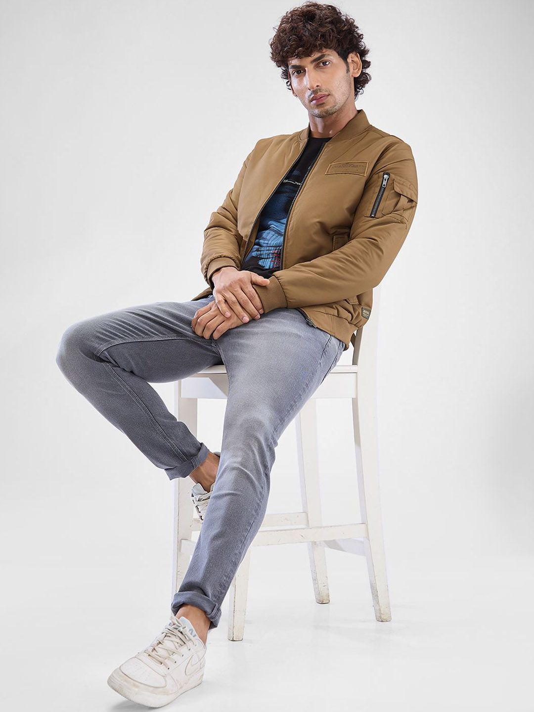 SPYKAR Men Full Sleeve Regular Fit Bomber Jacket