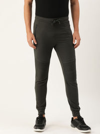 The Indian Garage Co Men Grey Solid Pleated Detail Joggers